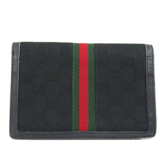Gucci GG Sherry Line Accessory Pouch Canvas Black - Picture 2 of 10